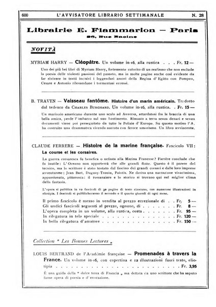 L'avvisatore librario settimanale bollettino bibliografico