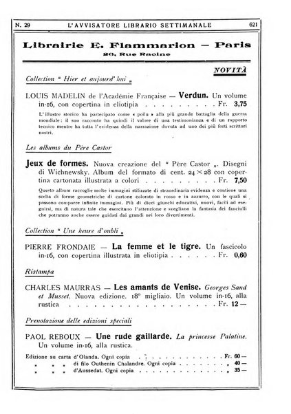 L'avvisatore librario settimanale bollettino bibliografico