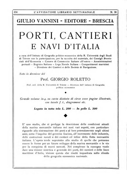 L'avvisatore librario settimanale bollettino bibliografico