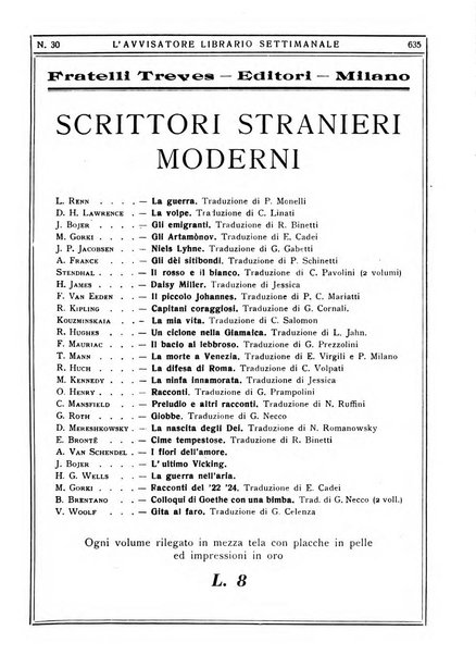 L'avvisatore librario settimanale bollettino bibliografico