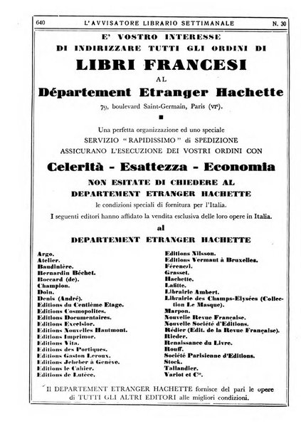 L'avvisatore librario settimanale bollettino bibliografico