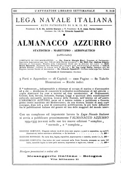 L'avvisatore librario settimanale bollettino bibliografico