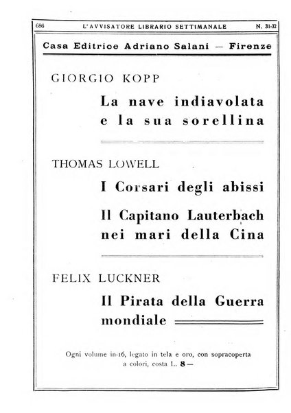 L'avvisatore librario settimanale bollettino bibliografico