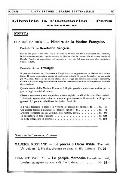 L'avvisatore librario settimanale bollettino bibliografico