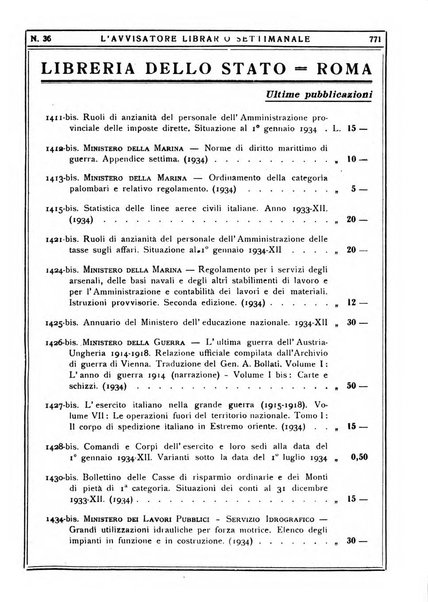 L'avvisatore librario settimanale bollettino bibliografico