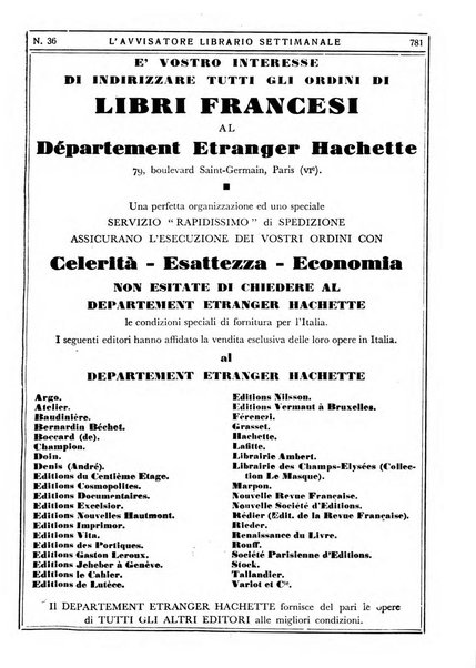 L'avvisatore librario settimanale bollettino bibliografico