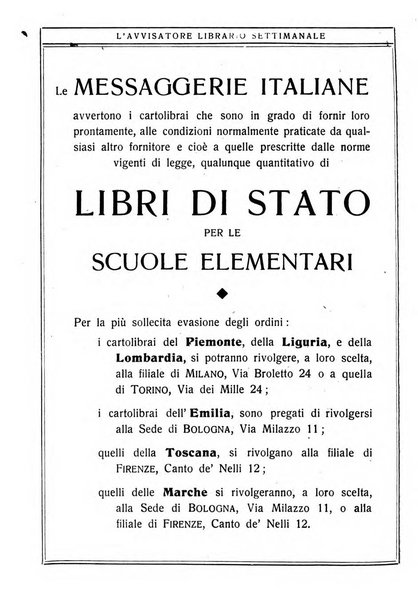 L'avvisatore librario settimanale bollettino bibliografico