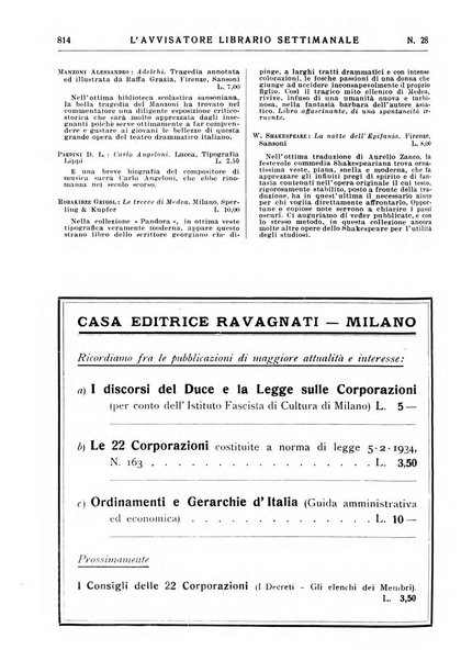 L'avvisatore librario settimanale bollettino bibliografico