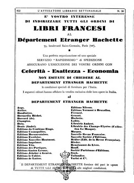 L'avvisatore librario settimanale bollettino bibliografico