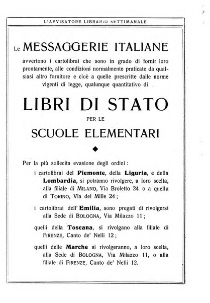 L'avvisatore librario settimanale bollettino bibliografico