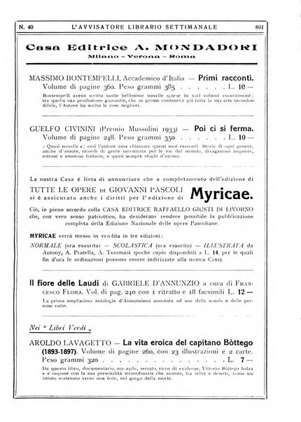 L'avvisatore librario settimanale bollettino bibliografico