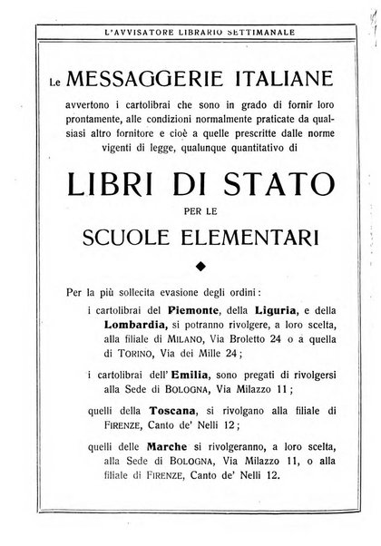 L'avvisatore librario settimanale bollettino bibliografico