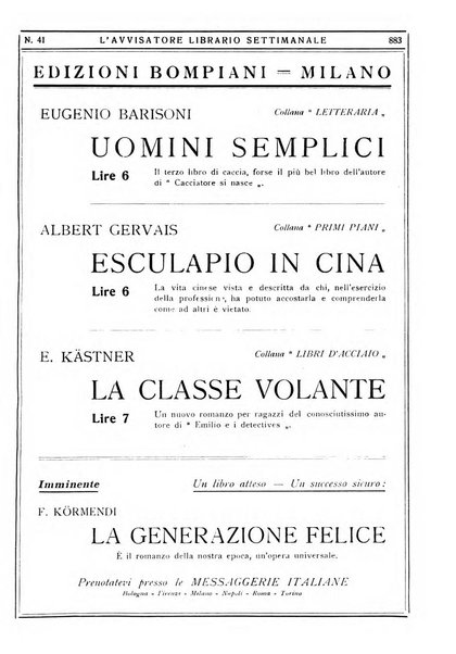 L'avvisatore librario settimanale bollettino bibliografico