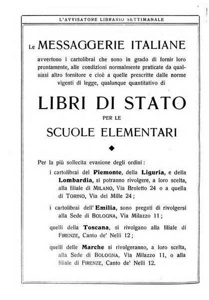 L'avvisatore librario settimanale bollettino bibliografico