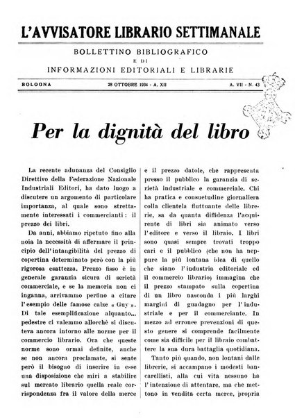 L'avvisatore librario settimanale bollettino bibliografico