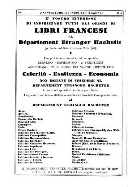 L'avvisatore librario settimanale bollettino bibliografico