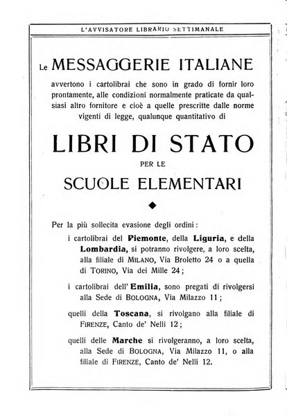 L'avvisatore librario settimanale bollettino bibliografico