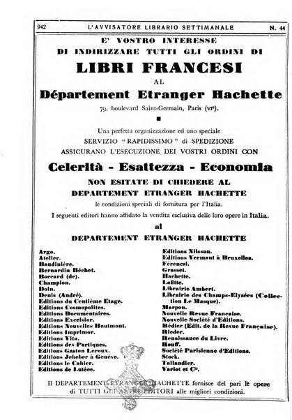 L'avvisatore librario settimanale bollettino bibliografico