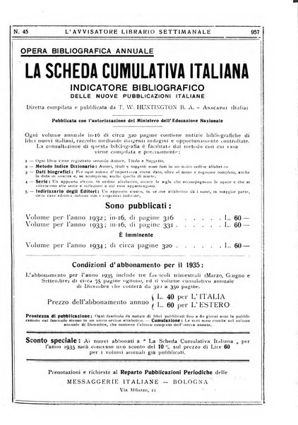 L'avvisatore librario settimanale bollettino bibliografico