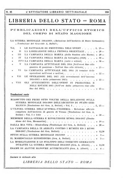 L'avvisatore librario settimanale bollettino bibliografico