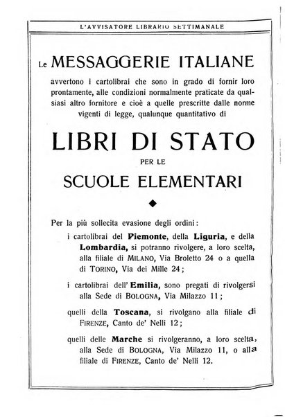 L'avvisatore librario settimanale bollettino bibliografico