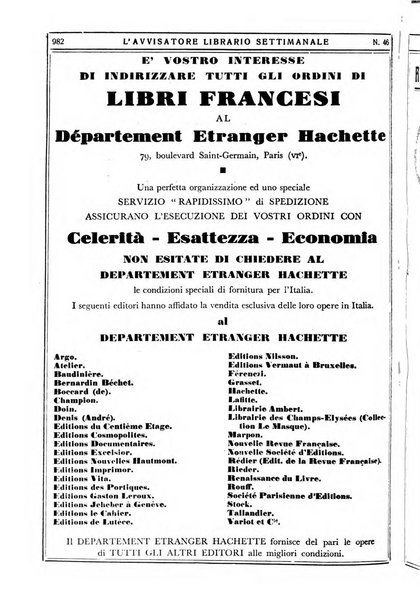 L'avvisatore librario settimanale bollettino bibliografico