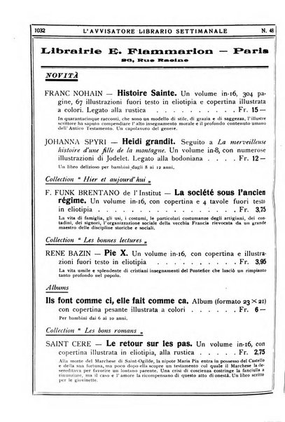 L'avvisatore librario settimanale bollettino bibliografico