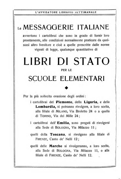 L'avvisatore librario settimanale bollettino bibliografico