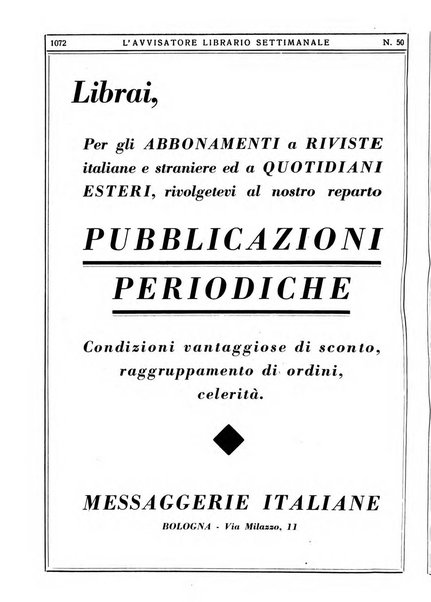 L'avvisatore librario settimanale bollettino bibliografico