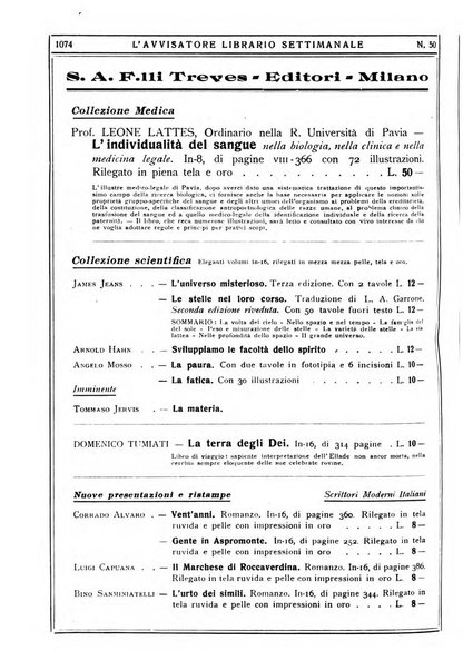 L'avvisatore librario settimanale bollettino bibliografico