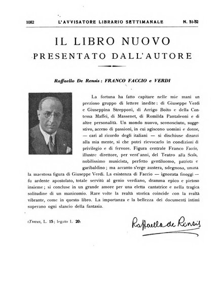 L'avvisatore librario settimanale bollettino bibliografico