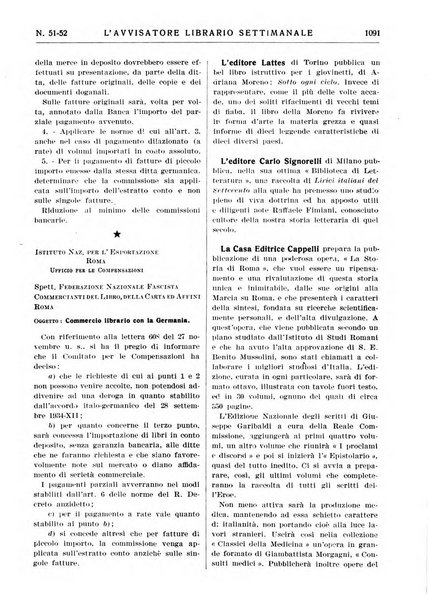 L'avvisatore librario settimanale bollettino bibliografico