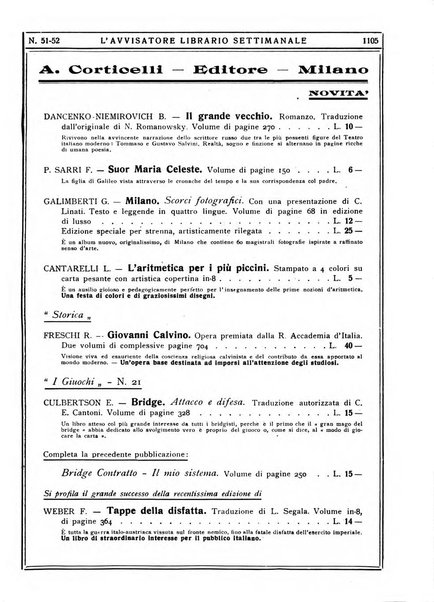 L'avvisatore librario settimanale bollettino bibliografico