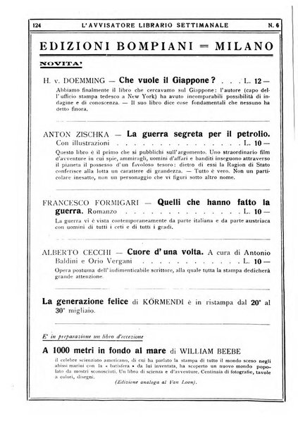 L'avvisatore librario settimanale bollettino bibliografico