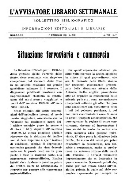 L'avvisatore librario settimanale bollettino bibliografico