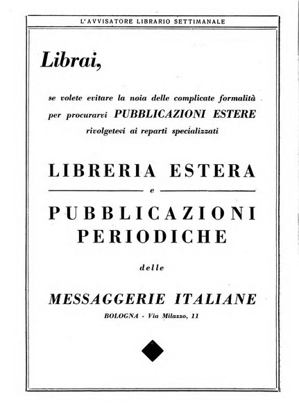 L'avvisatore librario settimanale bollettino bibliografico