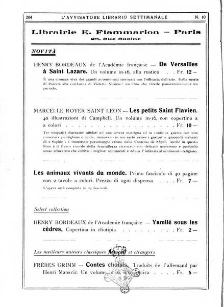 L'avvisatore librario settimanale bollettino bibliografico