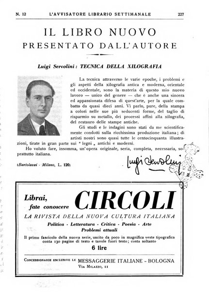 L'avvisatore librario settimanale bollettino bibliografico