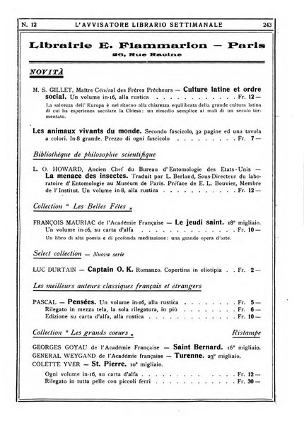 L'avvisatore librario settimanale bollettino bibliografico