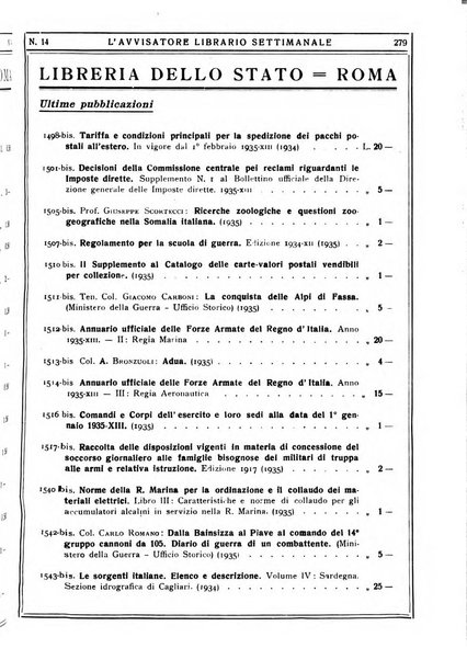 L'avvisatore librario settimanale bollettino bibliografico