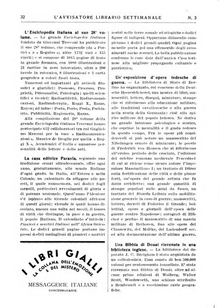 L'avvisatore librario settimanale bollettino bibliografico