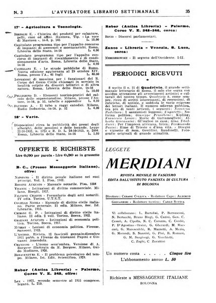 L'avvisatore librario settimanale bollettino bibliografico