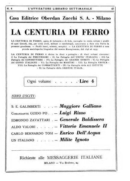 L'avvisatore librario settimanale bollettino bibliografico