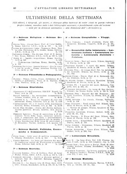 L'avvisatore librario settimanale bollettino bibliografico