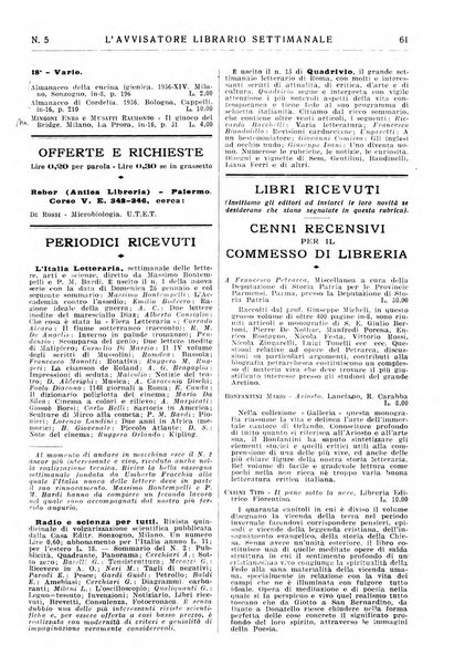 L'avvisatore librario settimanale bollettino bibliografico