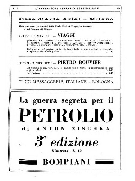 L'avvisatore librario settimanale bollettino bibliografico