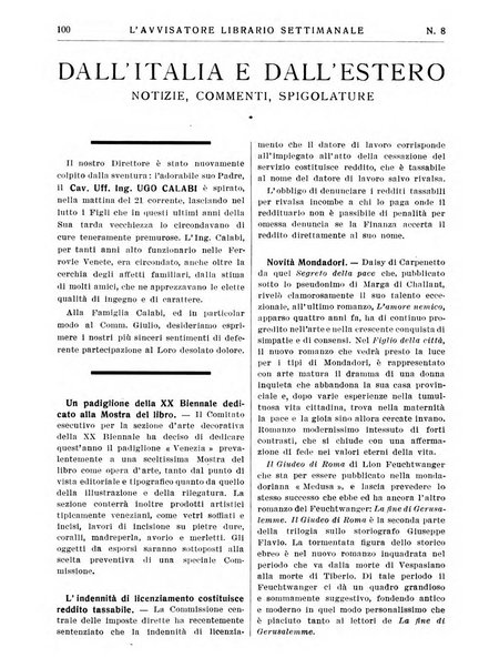 L'avvisatore librario settimanale bollettino bibliografico