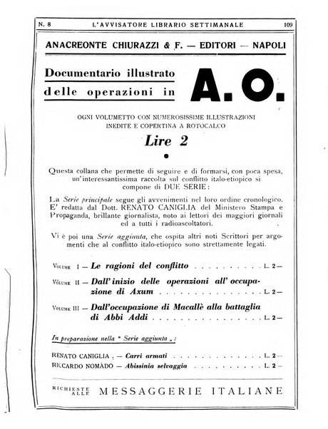 L'avvisatore librario settimanale bollettino bibliografico