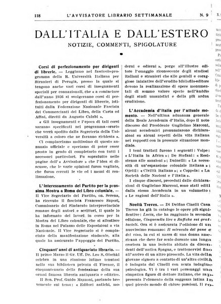 L'avvisatore librario settimanale bollettino bibliografico