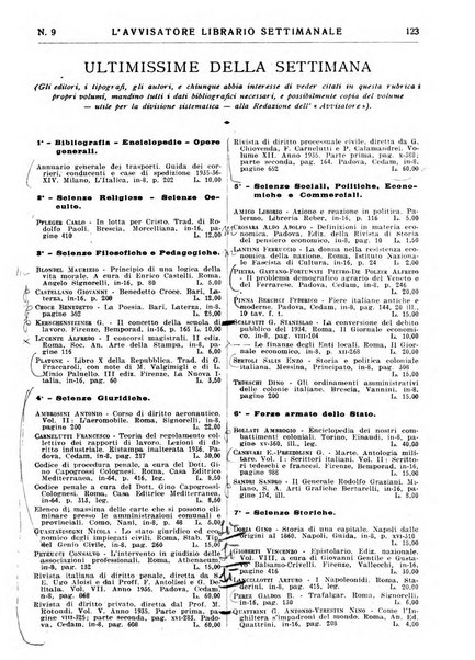 L'avvisatore librario settimanale bollettino bibliografico